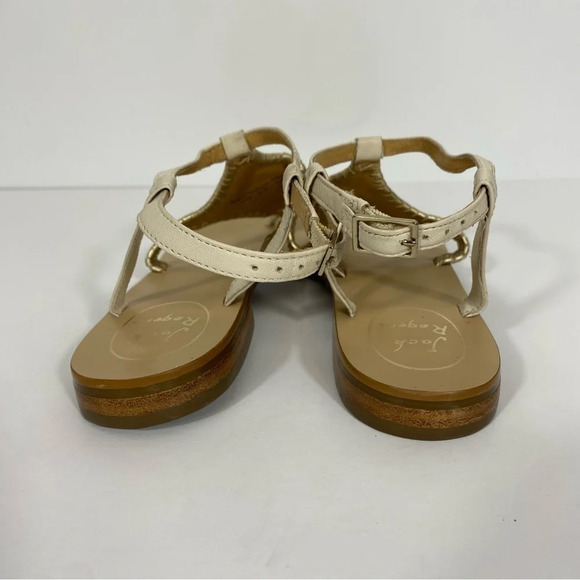 Jack Rogers Women Floral Sandals Leather Beige Sz 7.5 Summer Casual Beach Boho - Picture 6 of 11